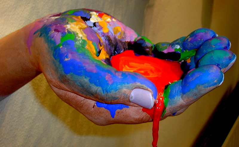 Hand des Künstlers